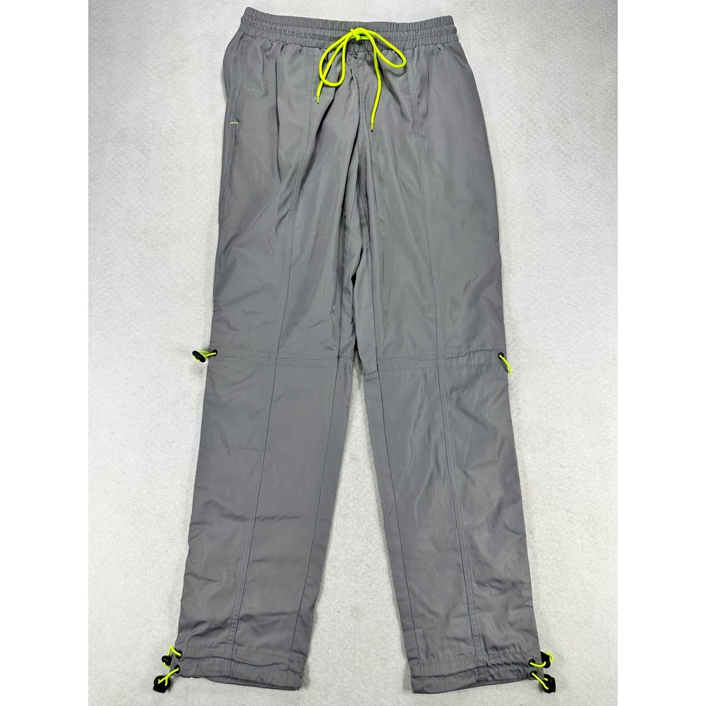EPTM Hyper Track Pants Mens Small Grey Neon Yellow Drawstring NWT